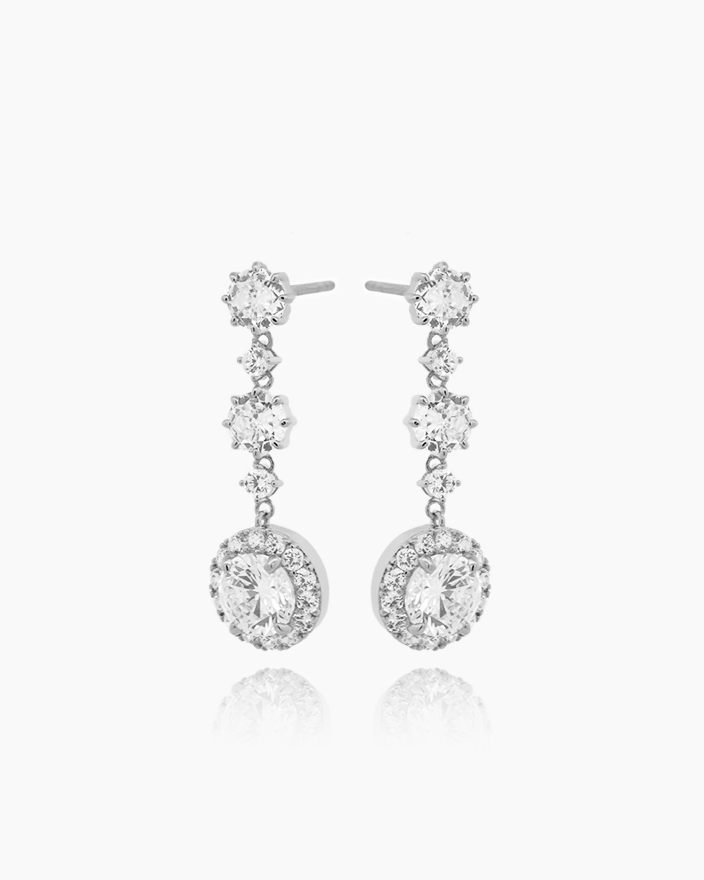 Anastasia Silver Dangler Studs