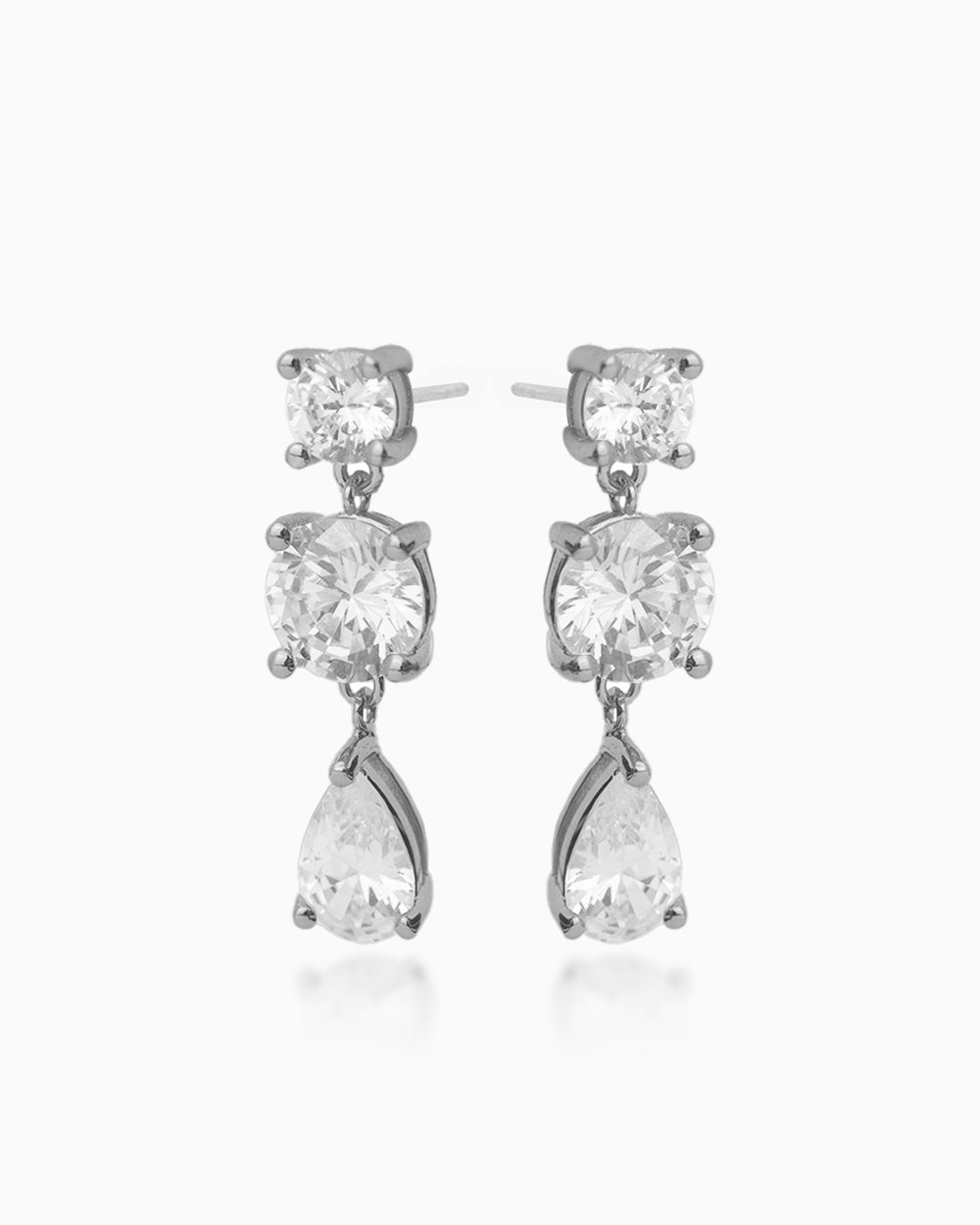 Audrey Silver Dangler Studs