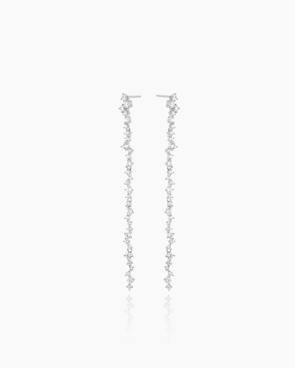 Cassandra Silver Dangler Studs