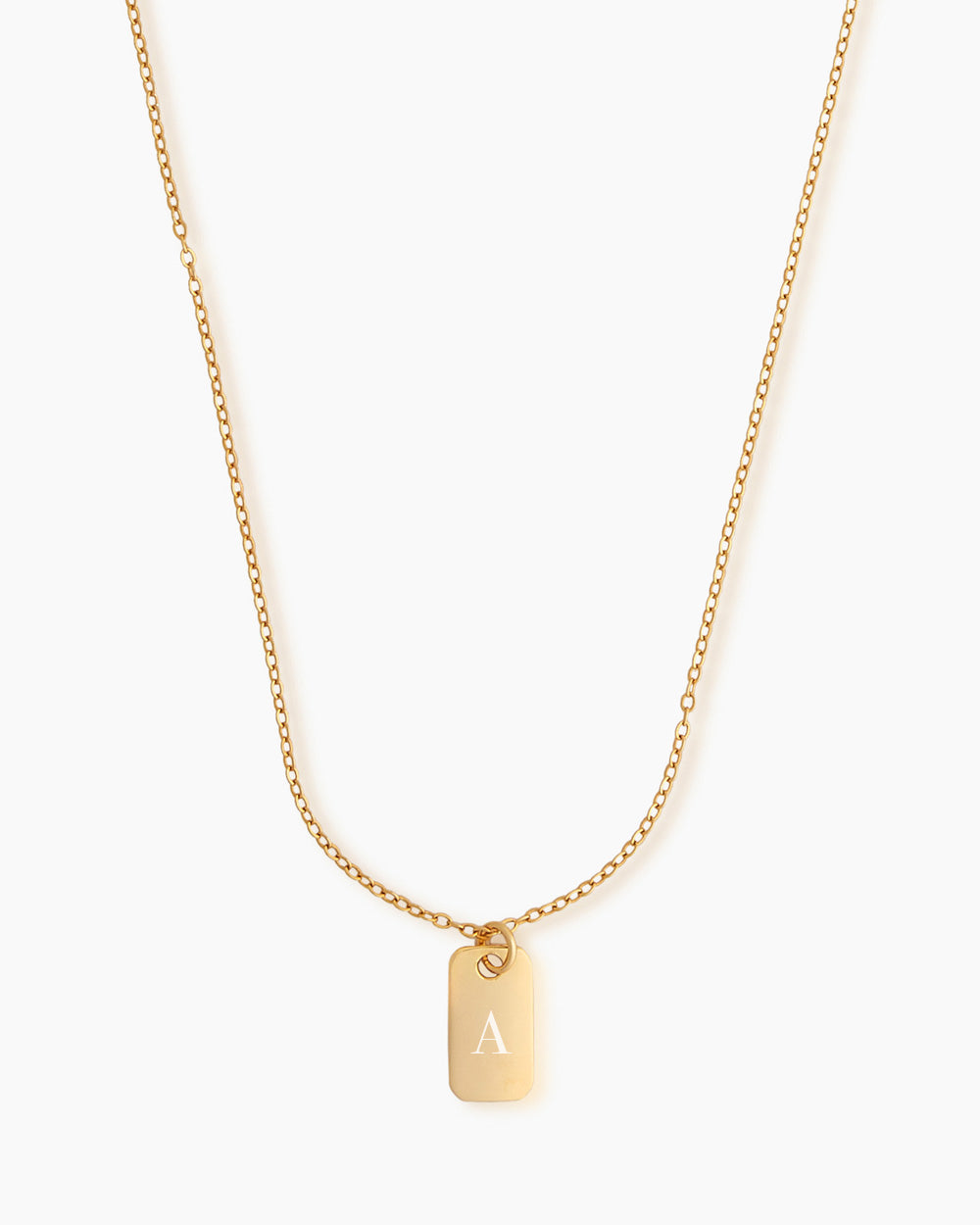 Initial Tag Gold Necklace