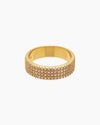 Half Pavé Band Gold Ring