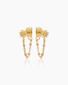 Dahlia Enamel Gold Chain Studs